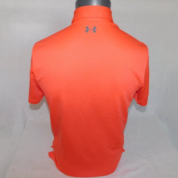 Under Armour UA Tech Shirt Racer Red Pitch Gray Orange Mens S Golf Polo - Picture 7 of 9